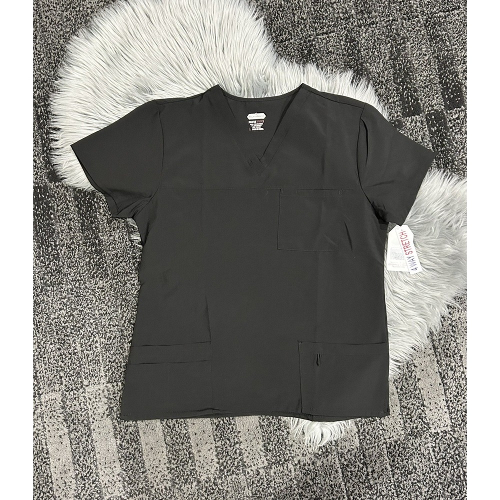 Scrubaid Women's Black Scrub Top 4 Way‎ Stretch Size  L